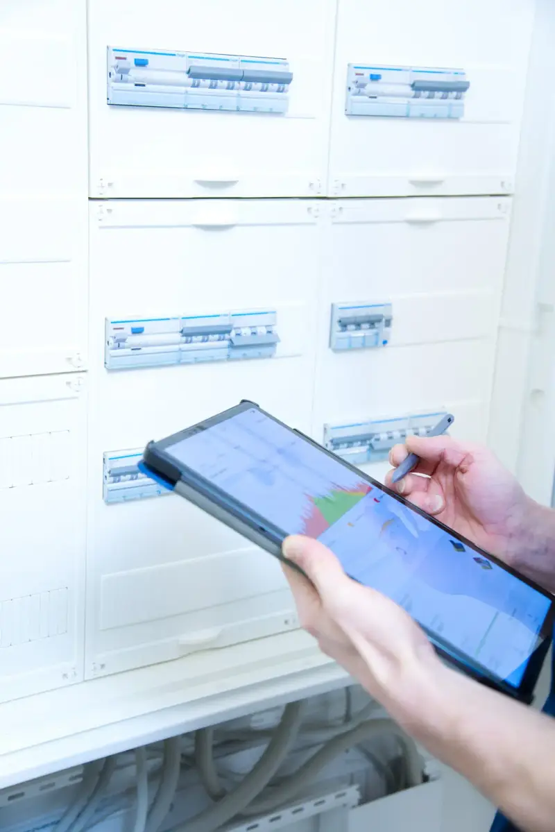 Digitales Energiemanagement am Verteilerschrank per Tablet